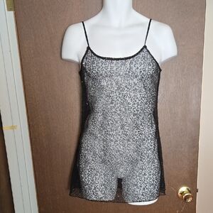 Belle Du Jour Sheer Black Sequins Chemise